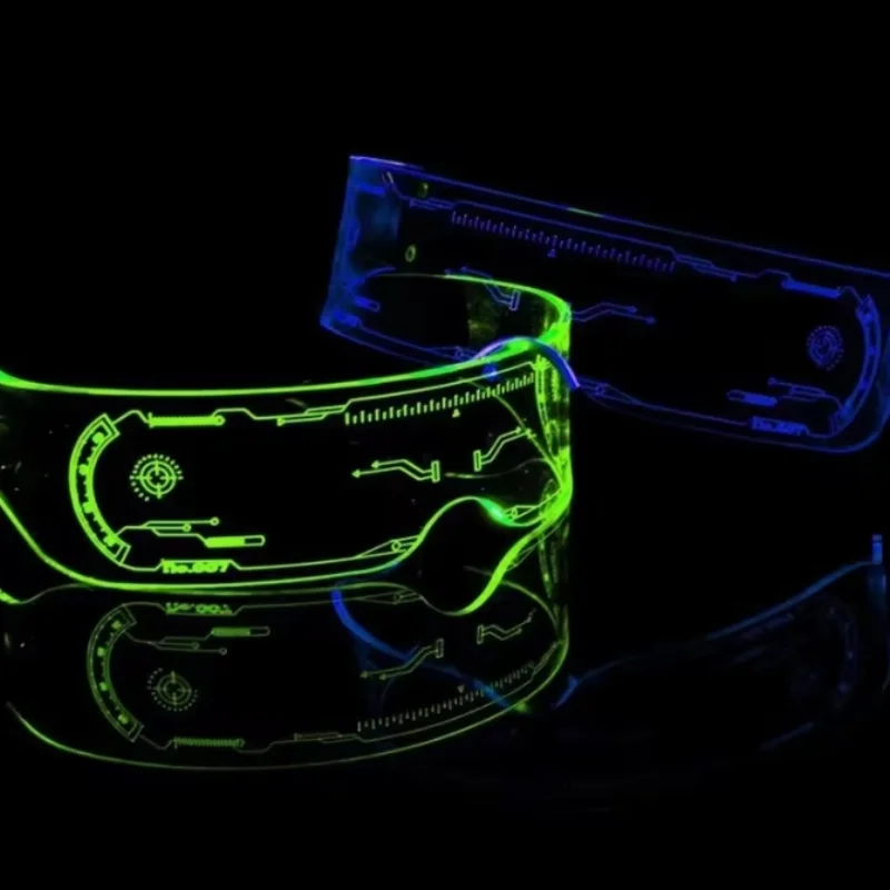 Colorful LED Luminous Glasses Electronic Visor Glasses Light Up Prop For Festival KTV Bar Party Performance Gifts 1PCS