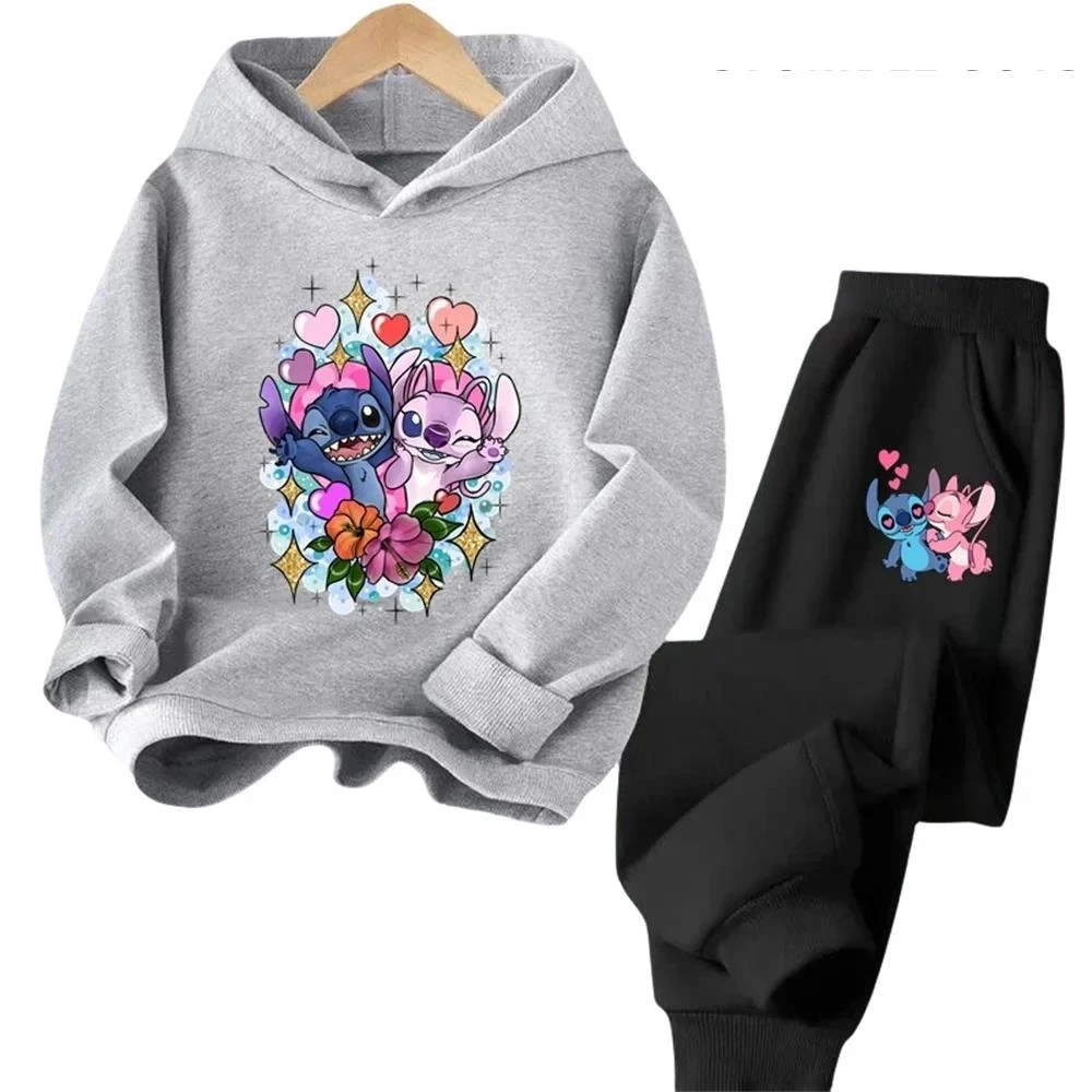 thumbnail image 1 of Nuevo conjunto de sudadera con capucha de Stitch para niñas, sudadera de otoño e invierno, jerséis Harajuku de manga larga, camisetas casuales con capucha de la serie Disney Stich, 1 of 5