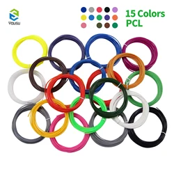 Matériaux d'impression 3D colorés, pour stylo 3D 50M 75M PLA PCL Filament 2022mm, 1.75 en couleurs 