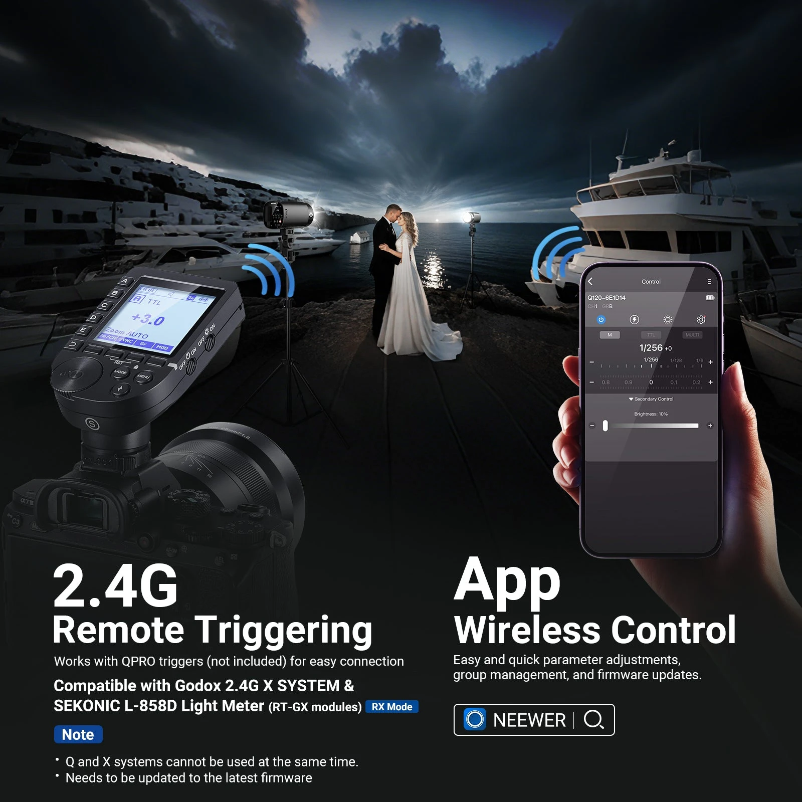 NEEWER Q120: 2.4G TTL 기능을 갖춘 120Ws 휴대용 야외 플래시 ? 정밀한 노출, 빠른 재생, 현장 촬영에 이상적