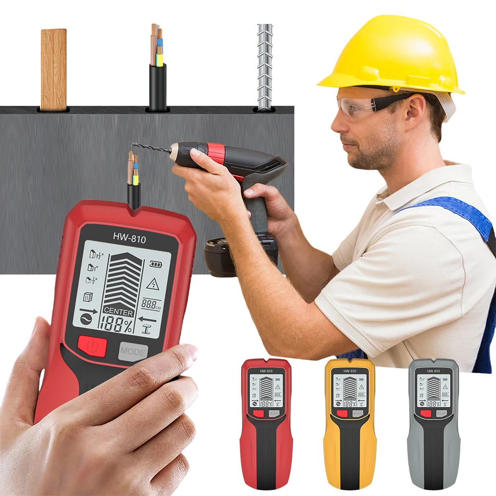 6 in 1 Smart Stud Finder Wall Scanner Electric Wall Scanner Sensor Studs Detector for AC Wire Metal Studs Wood Joist Pipe
