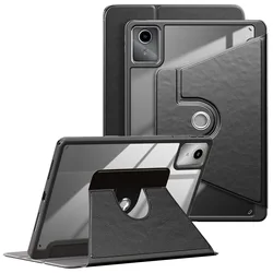360° Rotating Tablet Stand Case with Pencil Holder and Acrylic Back Cover for Lenovo Tab M11 (Black)
