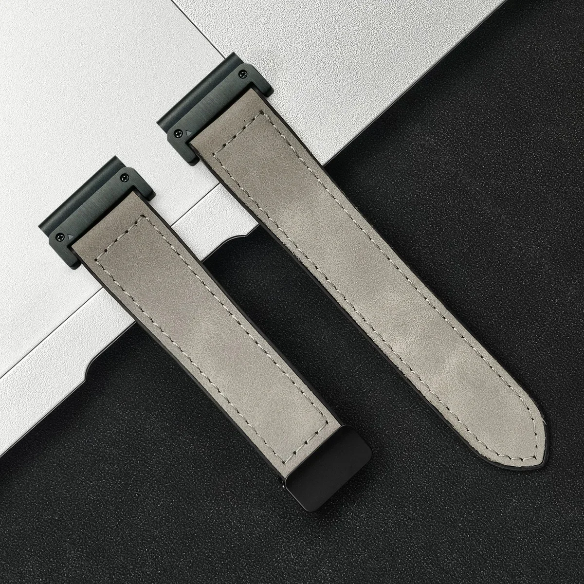 Premium Leather Silicone Sport Band – No-Gap Quick Release Watch Strap