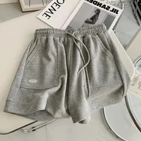 2026 Women's Comfortable Loose Wide-legged Drawstring A Pants Slim Waist Slim Fit Casual Home Versatile Sports Shorts New - Image 4