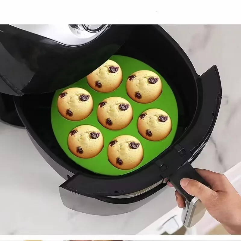 Airfryer 7-Hole Accessory Silicone Pot Muffin Cup Mold For Cakes & Pastries