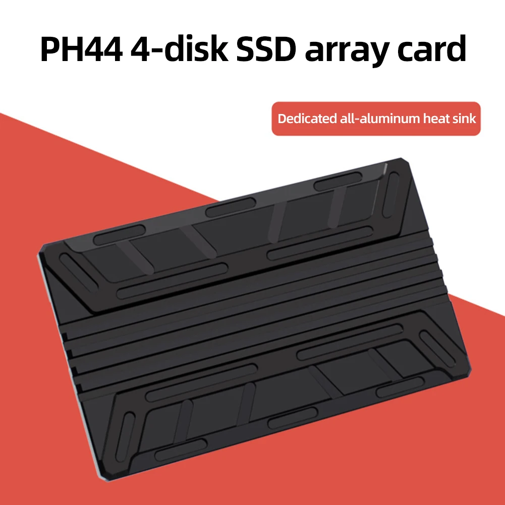 PH44-C00LER NVME M.2 MKEY SSD RAID Expansion Card Heatsink Aluminum Disk Transfer Card Cooler Tool Motherboard External Radiator