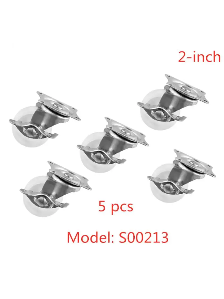 

(5 Packs) 2 Inch Universal Belt Brake Caster Diameter 5cm White Pp Flat Bottom Wheel Display Cabinet Roller