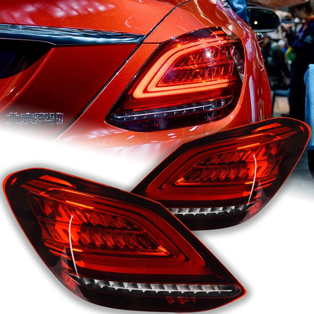 

AKD автостайлинг огни для Benz W205 светодиодный задний свет Lihgt 2014-2019 C180 C200 C260 C300 задний фонарь DRL динамический сигнал автомобильные аксессуары
