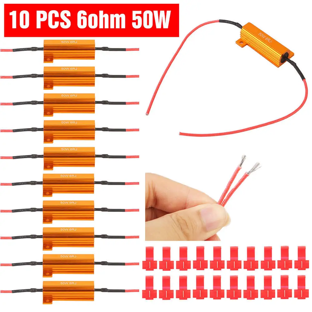 50W 6ohm Load Resistor Fix LED Turn Signal Hyper Flash Error Code