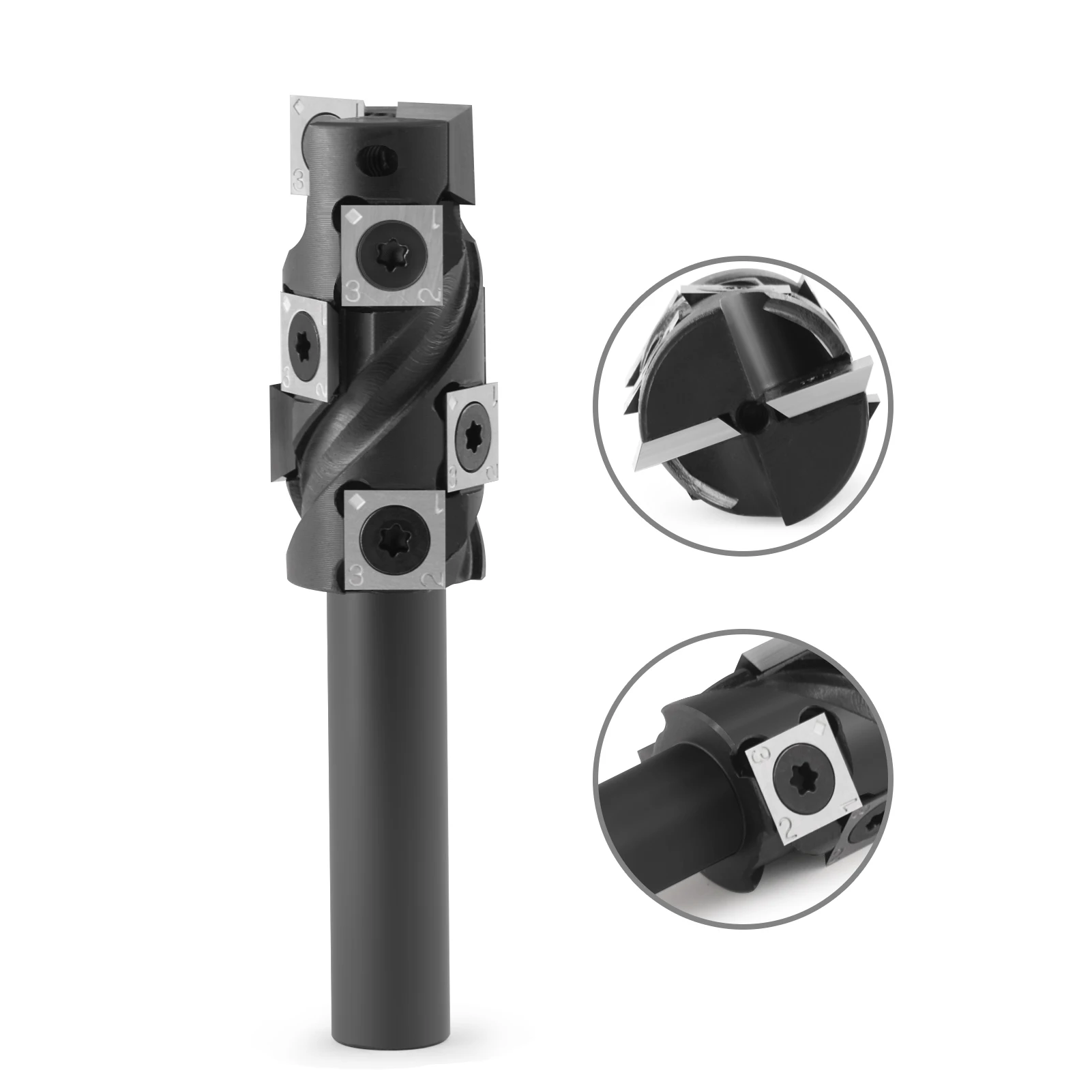 1pcs 8mm 12mm 1/2 목재 대패 비트 트리밍 비트 밀링 커터 목재 CNC 목공 도구 삽입 교체 가능한 블레이드 엔드 밀