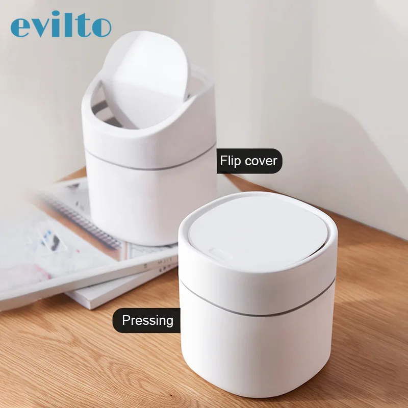 Desktop Trash Can Cute Household Table Sundries Plastic Office Supplies Mini Sitting Room Toilet Dustbin Barrel Box
