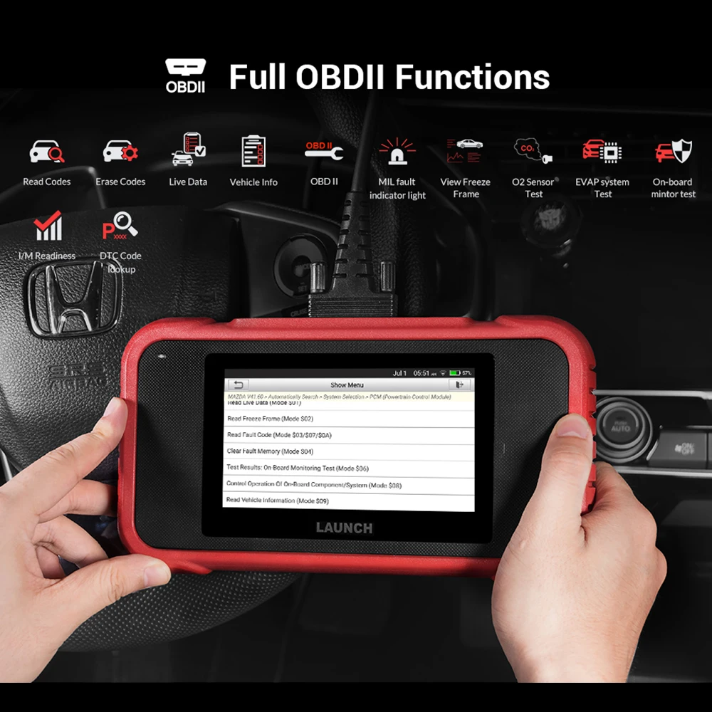 high quality auto inspection equipment LAUNCH X431 CRP129E Diagnostic Tools Car OBD OBD2 Engine ABS SRS AT Scanner with TPMS Oil 5 Reset Auto VIN PK CRP123 CRP123E automotive battery charger