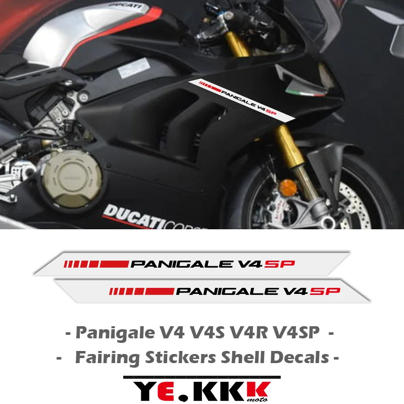 1Pair of Fairing Stickers Shell Decals Panigale LOGO Custom Stickers White Lines For Ducati Panigale V4 V4S V4R V4SP puma pumaxlmc small logo tee pki94006801 puma white