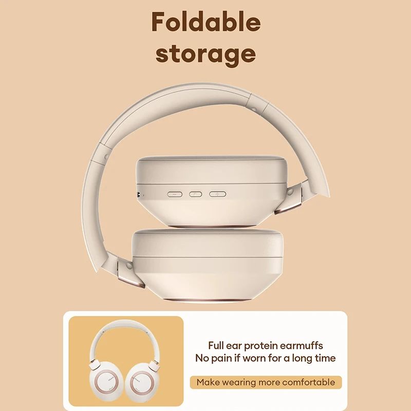 PAXA-H01 Wireless Bluetooth 5.3 Earpiece Hi-Fi Stereo Noise Canceller Game Music Earphones HD Call foldable storage Headphone 6