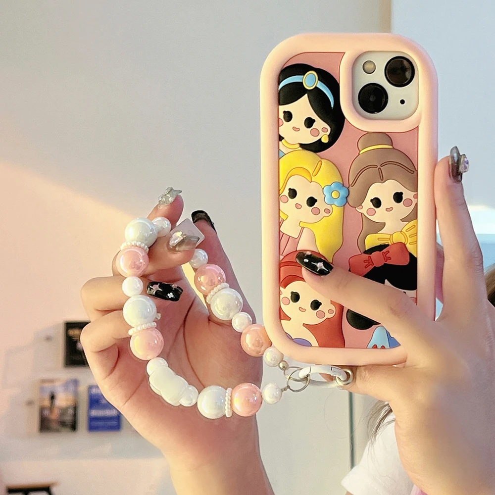 Cartoon 3D Three-dimensional Disney Princess with lanyard