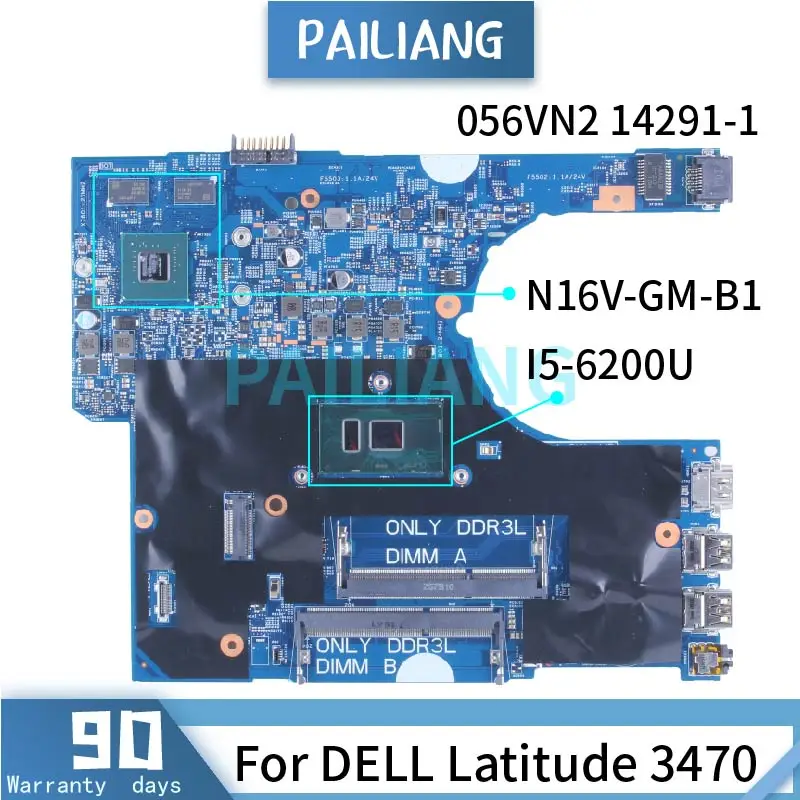 

For DELL Latitude 3470 I5-6200U Laptop Motherboard 056VN2 14291-1 SR2EY N16V-GM-B1 DDR3 Notebook Mainboard
