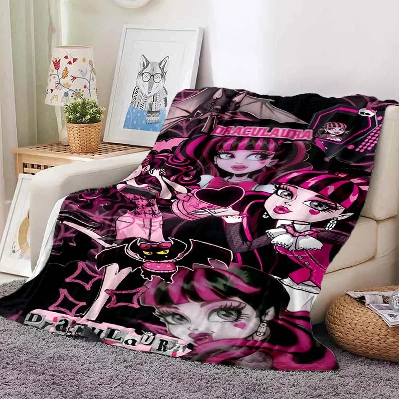 3D Monster High Anime Cartoon Blanket,Soft Throw Blanket for Home Bedroom Bed Sofa Picnic Travel Office Rest Cover Blanket Kids 6