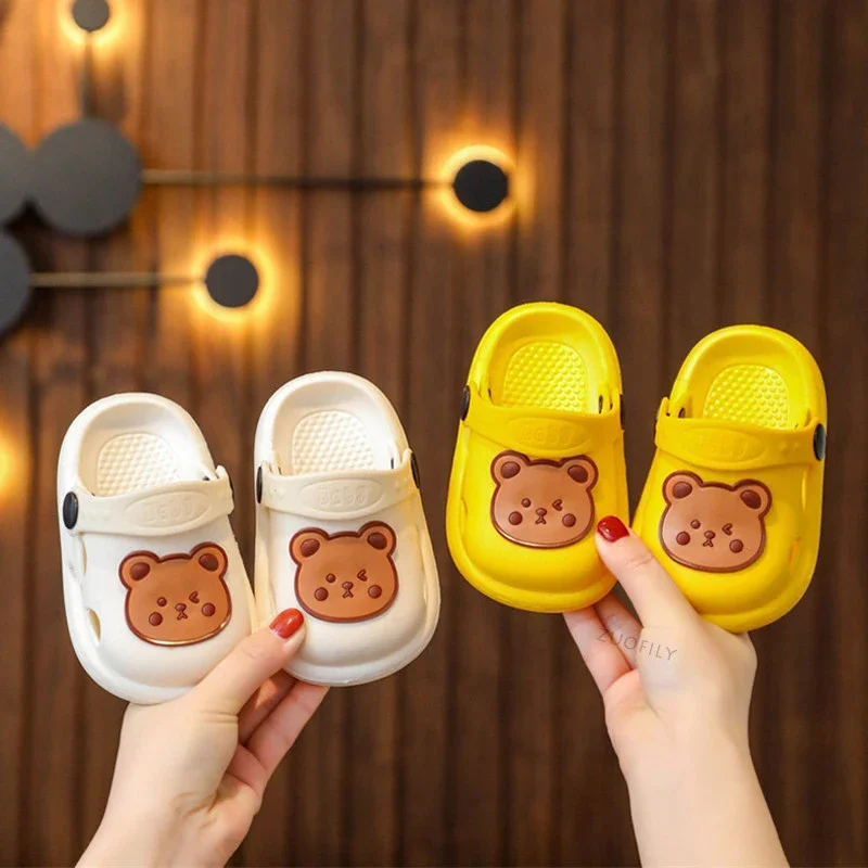Summer Baby Shoes Indoor Slippers Boy Girl Pvc Little Bear Non-slip Children Slipper Kids Shoes Infant Soft Beach Garden Sandals