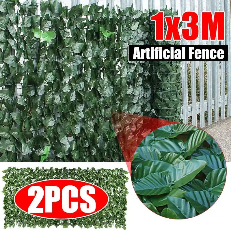 

1/2Pcs Artificial Plant Fence Ivy Hedge Green Leaf Fence Panels Privacy Fence Screen for Home Garden Yard Outdoor Wall Decor