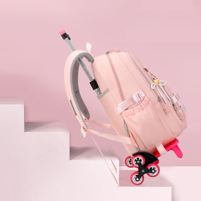 Student School Bags Rolling Backpack Kids Trolley Bag Girls School Backpacks with Wheels Children Waterproof wheeled Backpack