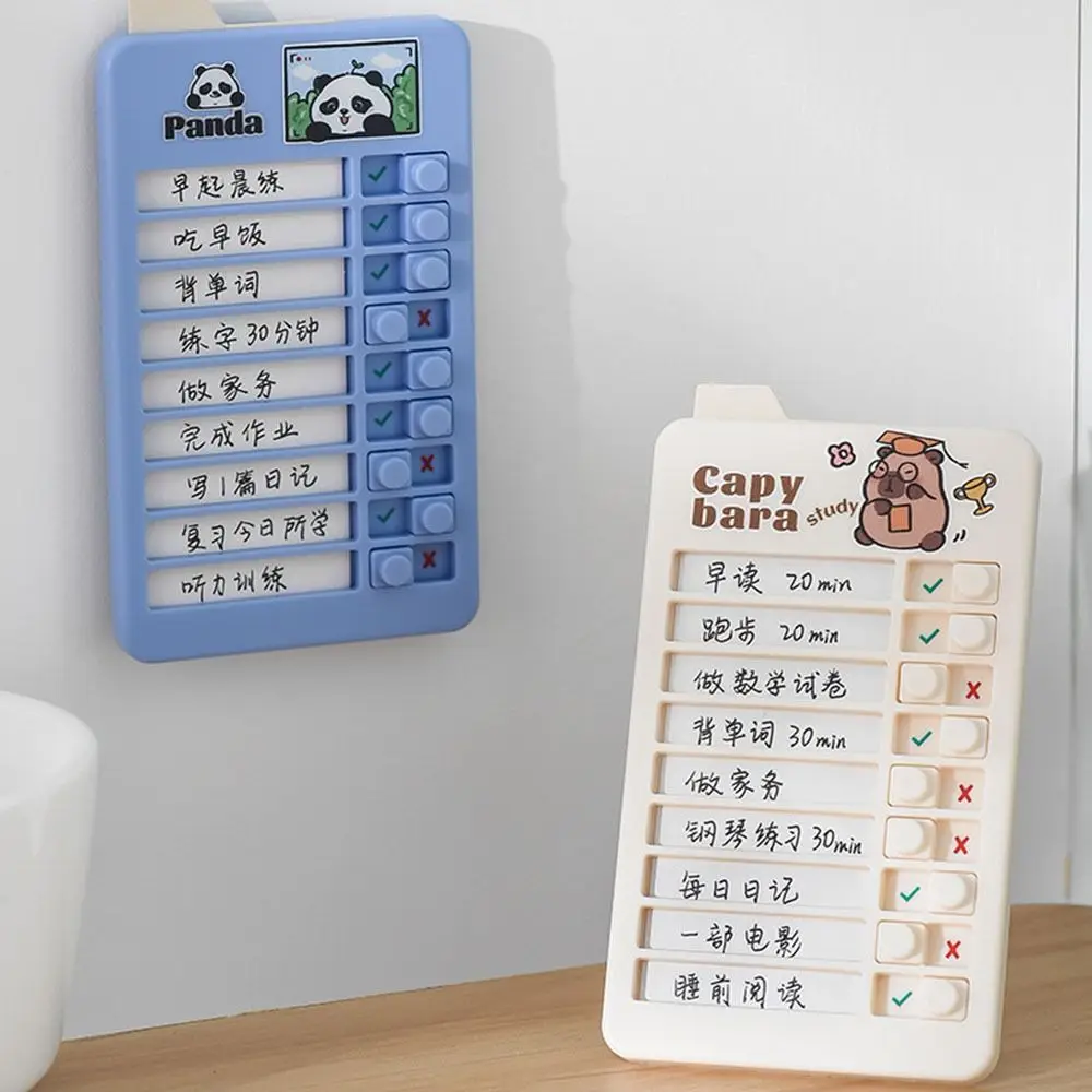 Capybara Self-discipline Punch Card Cartoon Detachable Chores Checklist Schedule Memo Plastic Efficient Learning Plan