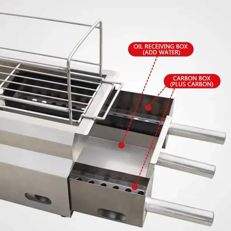 Outdoor Barbecue Stove Commercial Smokeless Meat Grill Stainless Steel Barbecue Rack 4