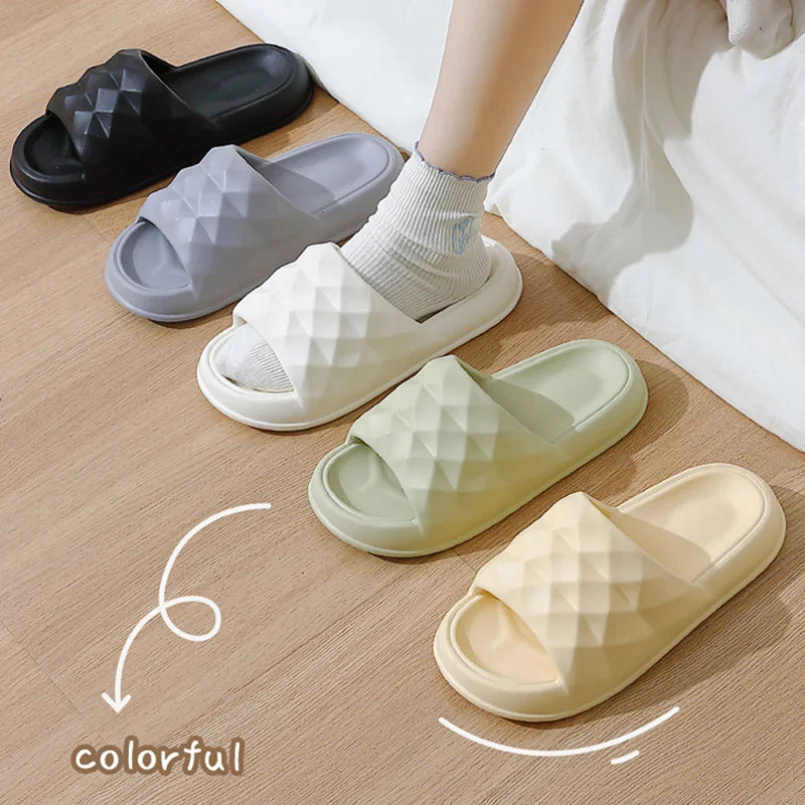 

Woman House Slipper Cloud diamond check Sandals Men Summer Flip Flops Beach Slides Home Casual Shoes Flat Eva Female Male