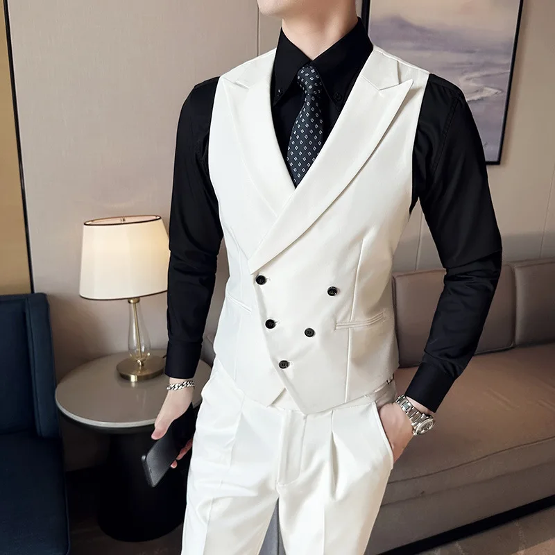 

Lapel design slim fit double breasted men's horse