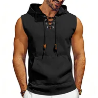 Nouveau débardeur à capuche sans manches pour homme, style décontracté, avec cordon de serrage et poches, idéal pour l'été, le hip-hop et l'entraînement sportif. 6