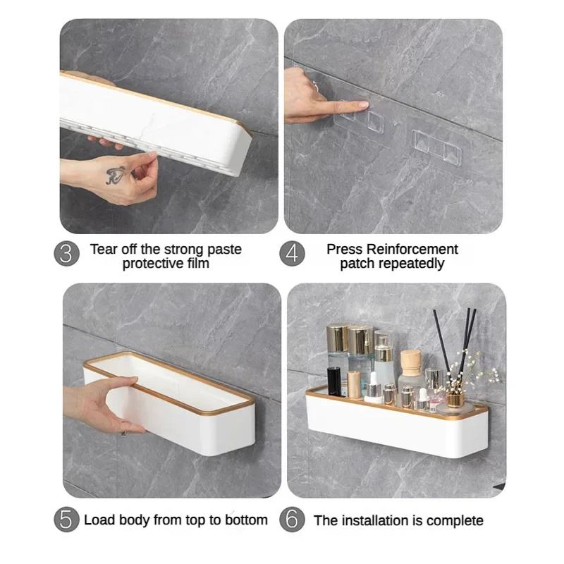Bathroom Shelf Plastics Shampoo Rack Makeup Storage Organizer Shower Shelf Bathroom Accessories No Drill Wall Corner Shelf 6