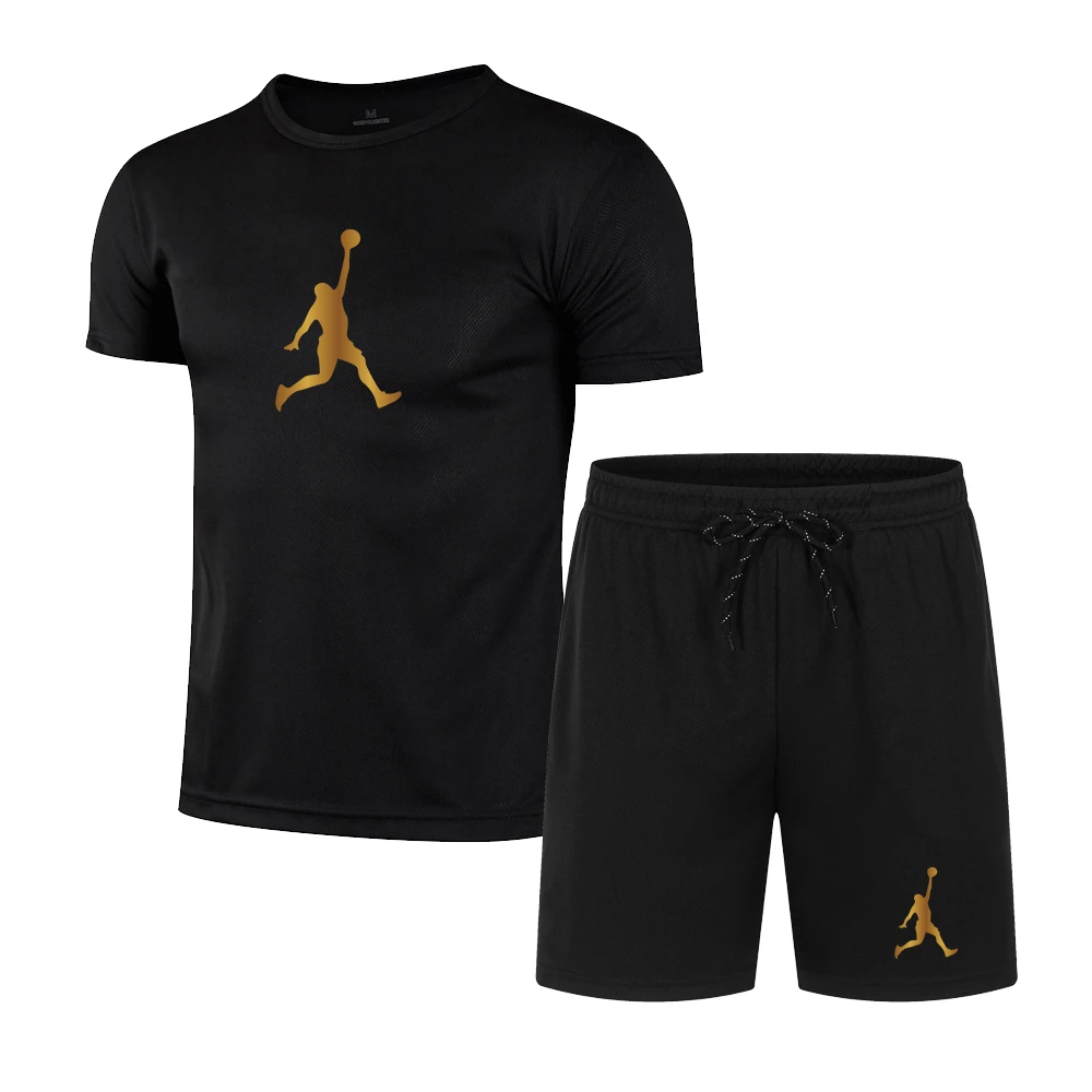 

Summer Popular Men's T-shirt+shorts Suit Men Sports Suit Printing Casual Fashion Short-sleeved T-shirt Set Men Joggers Suit Set