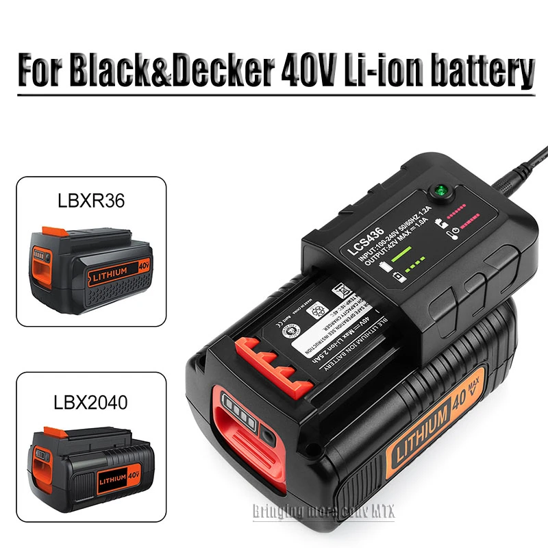 For 40V Battery Charger LCS436 LCS40 for Black/Decker 36V 40V Li ion