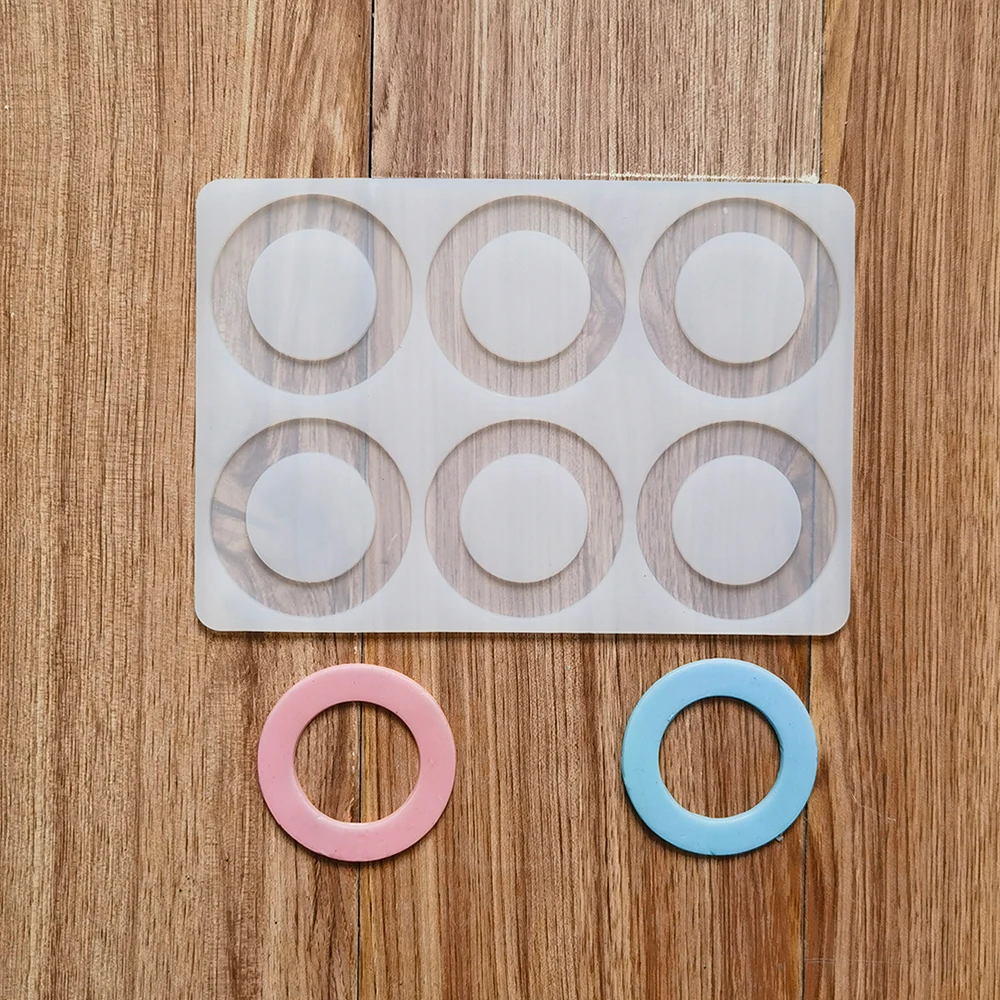 

6-link circular chocolate silicone mold DIY candy pudding dessert mold cake decoration plug-in kitchen baking utensils