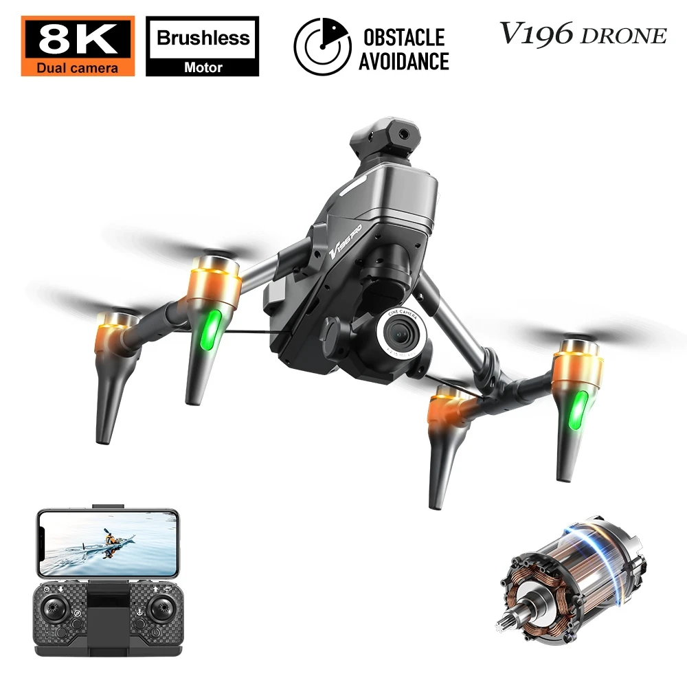 Drone 8K avec caméra HD, quadricoptère pliable pour course FPV