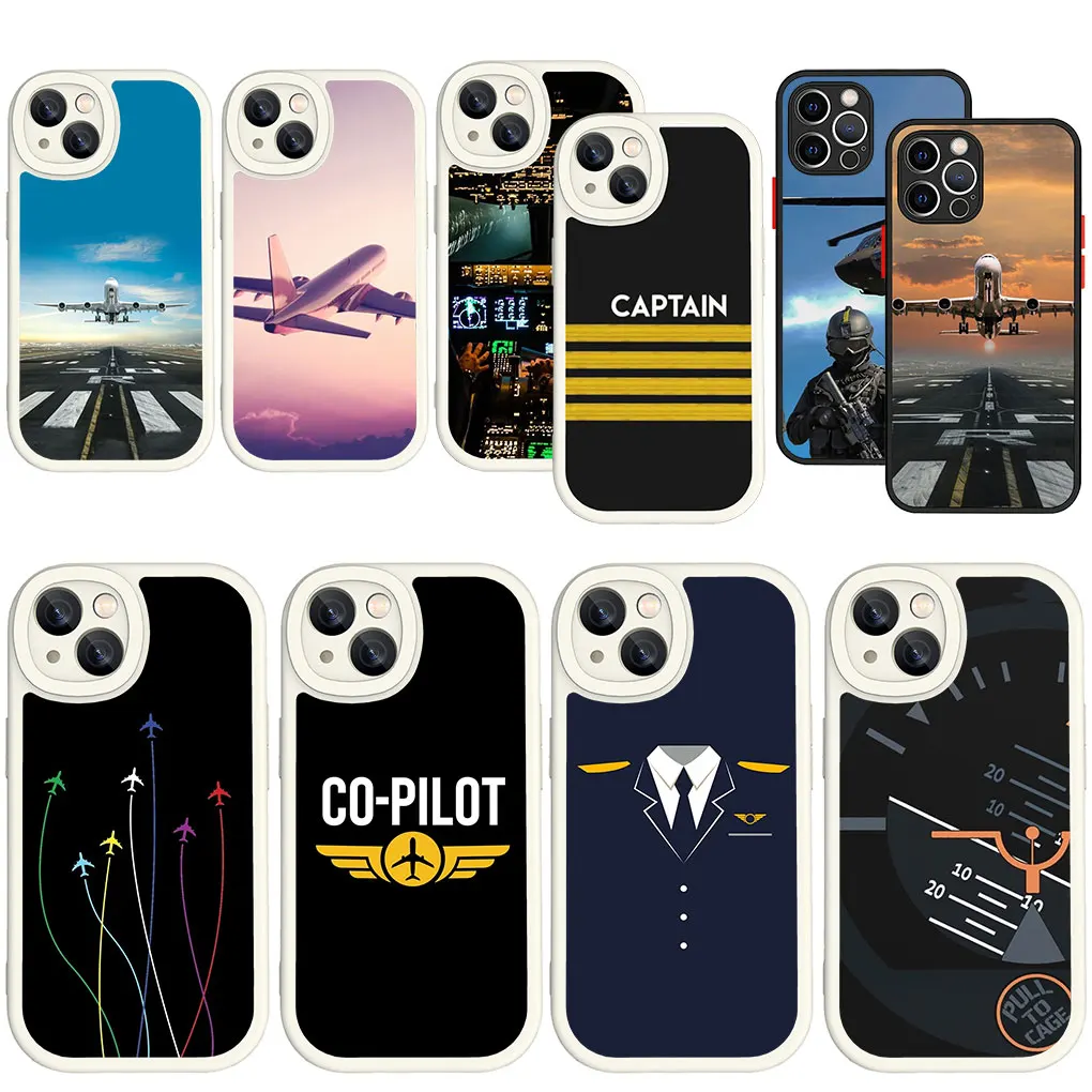 Aircraft Airplane Pilot Epaulette White Black Soft Phone Cover Per Apple Iphone 15 14 Plus 13 12 11 Pro Max + 14 + 15 + Casec