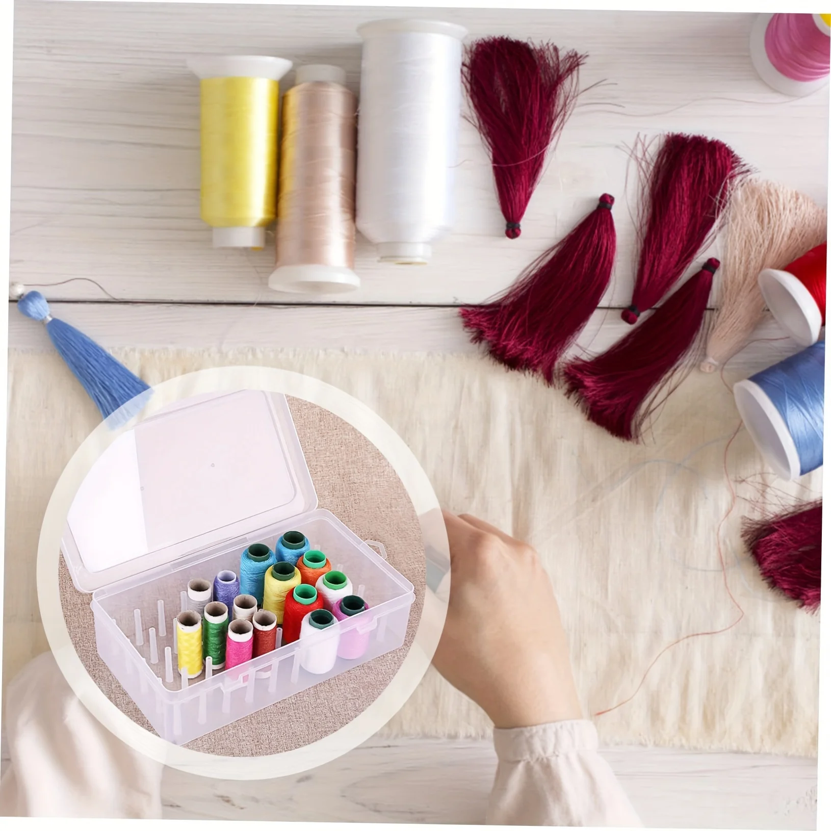 sewing kit 24 spools sewing kit Large Sewing Box Organizer Portable Thread Storage Case Multifunctional Accessories Box