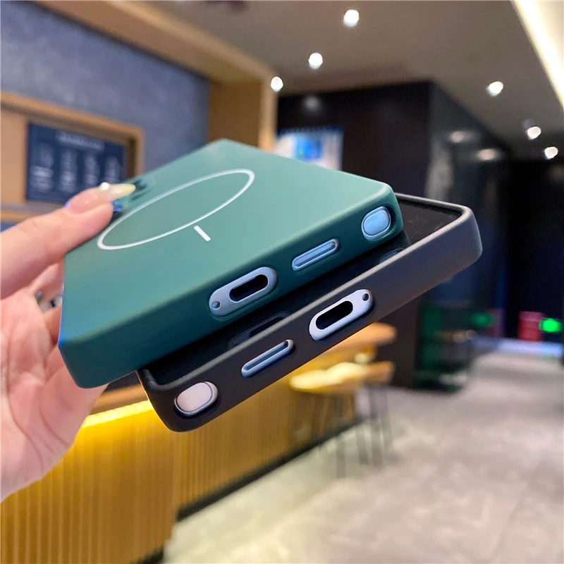 Frosted Liquid Silicone Magnetic Case with MagSafe Compatibility