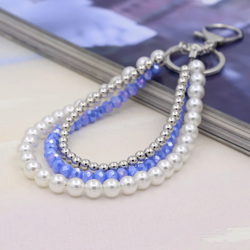 VONNOR Handgefertigter Schmuck-Schlüsselanhänger Mehrschichtige Imitationsperlen Kristall-Perlen Damen Taschen- und Autoschlüsselanhänger Boho-Accessoires Schlüsselanhänger – Detail 6