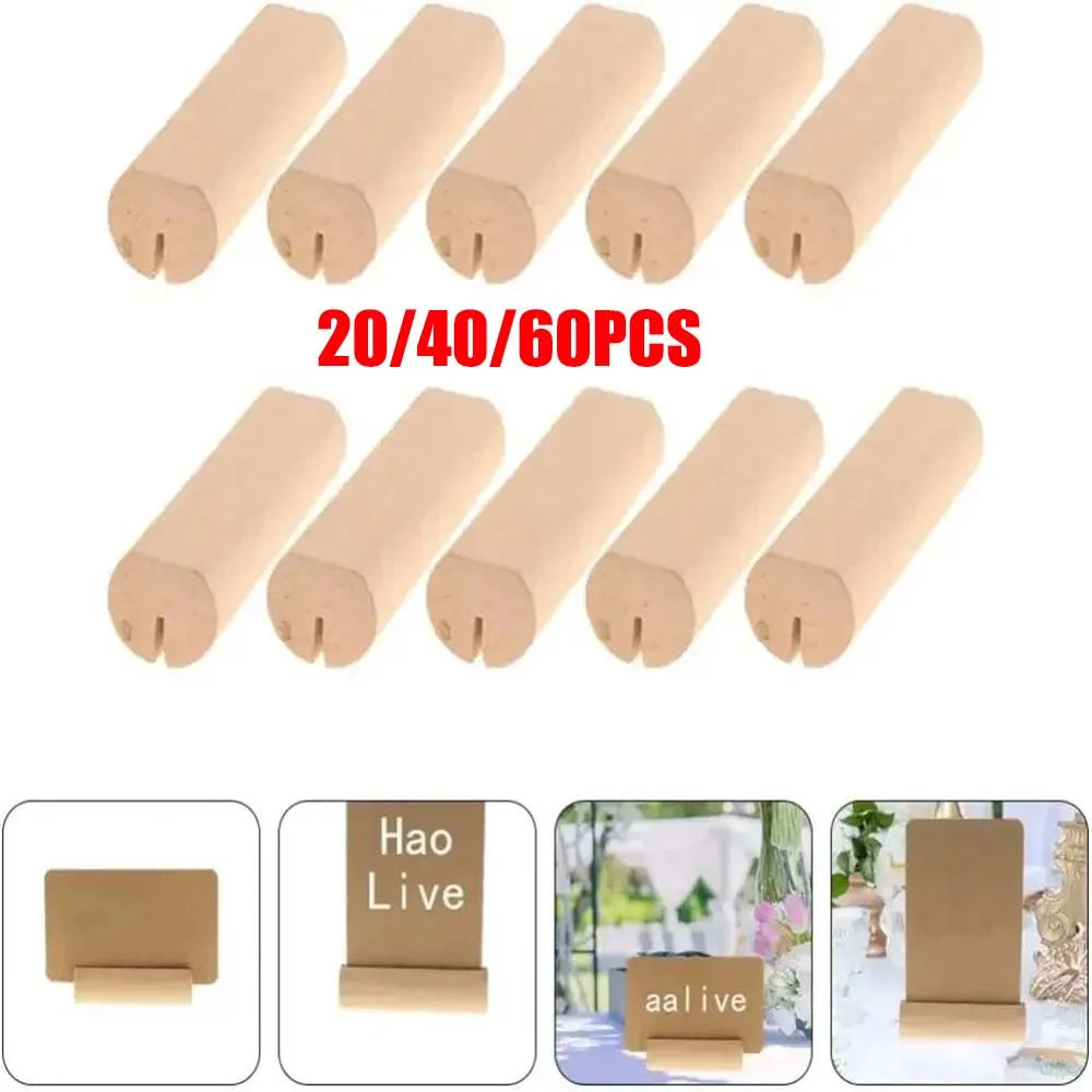 20/40/60/100PCS Wood Place Card Holders Wooden Table Number Stands Wedding  Sign  Rustic Message  Name s Display Stand