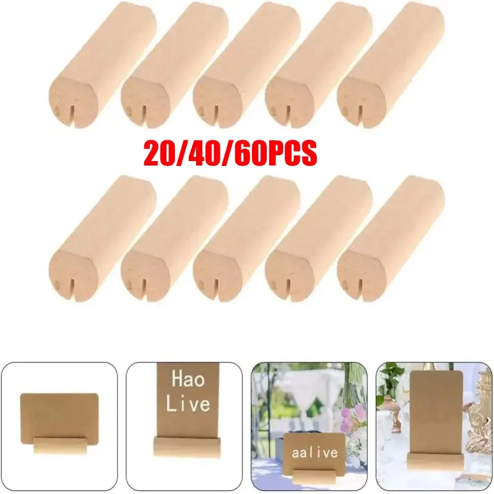 20/40/60/100PCS 나무 장소 카드 홀더 나무 테이블 번호 스탠드 결혼식 로그인 소박한 메시지 이름 s 디스플레이 스탠드..