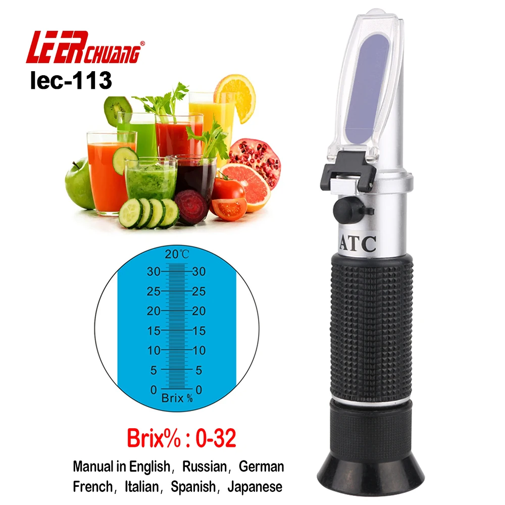 

Цифровой рефрактометр по шкале Брикса, ручной измеритель сахара в виде овощей/фруктов/сока/напитков, рефрактометр по шкале Брикса 32% ATC