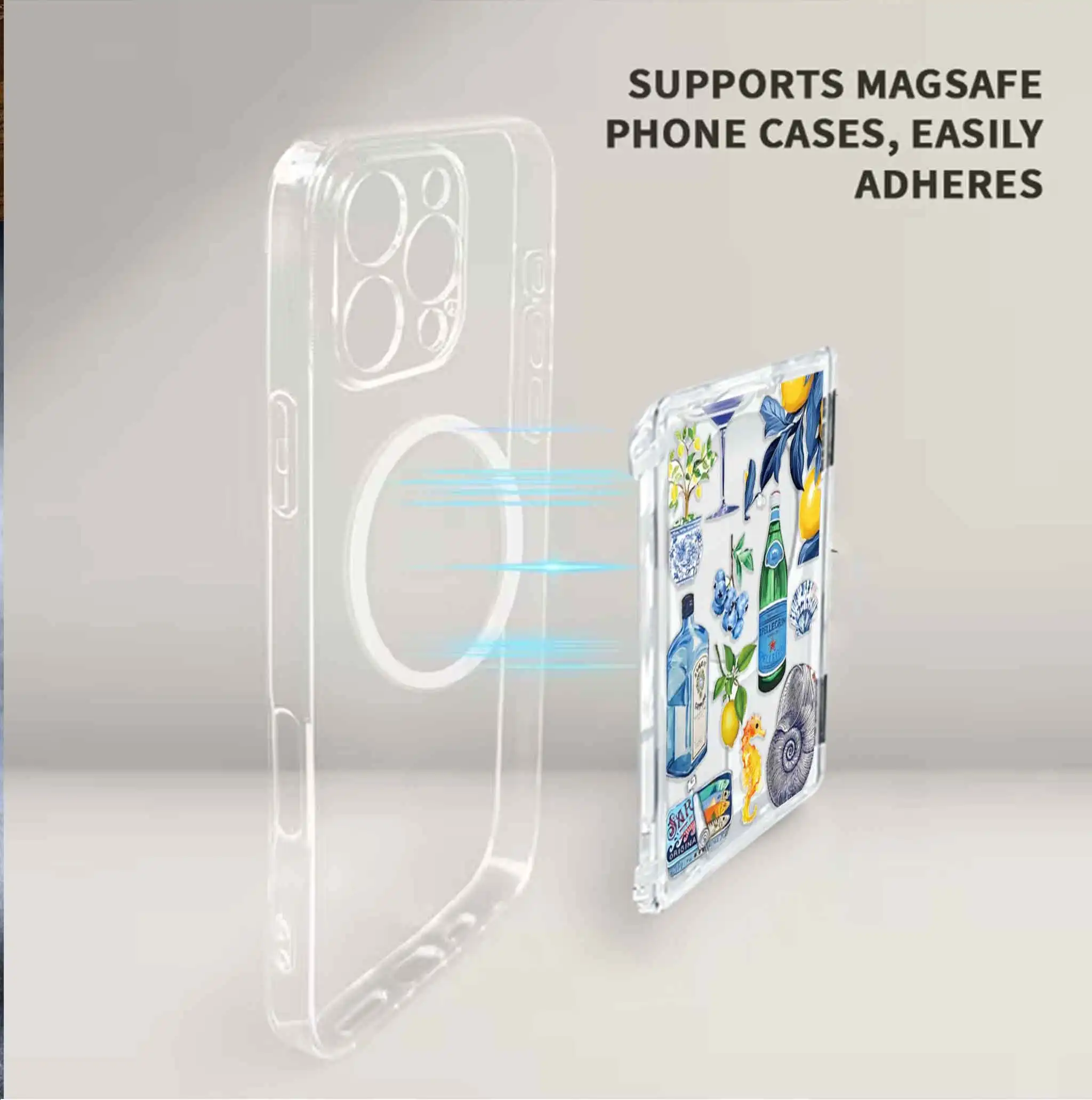 Magsafe Transparent Acrylic Card Holder with Magnetic Shell Accessories