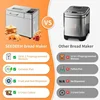 16 in 1 Bread Machine, 2.2LB Stainless Steel Bread Maker with Fruit and Nut Dispenser, Nonstick Ceramic Pan, 3 Crust Colors, 3 L 5
