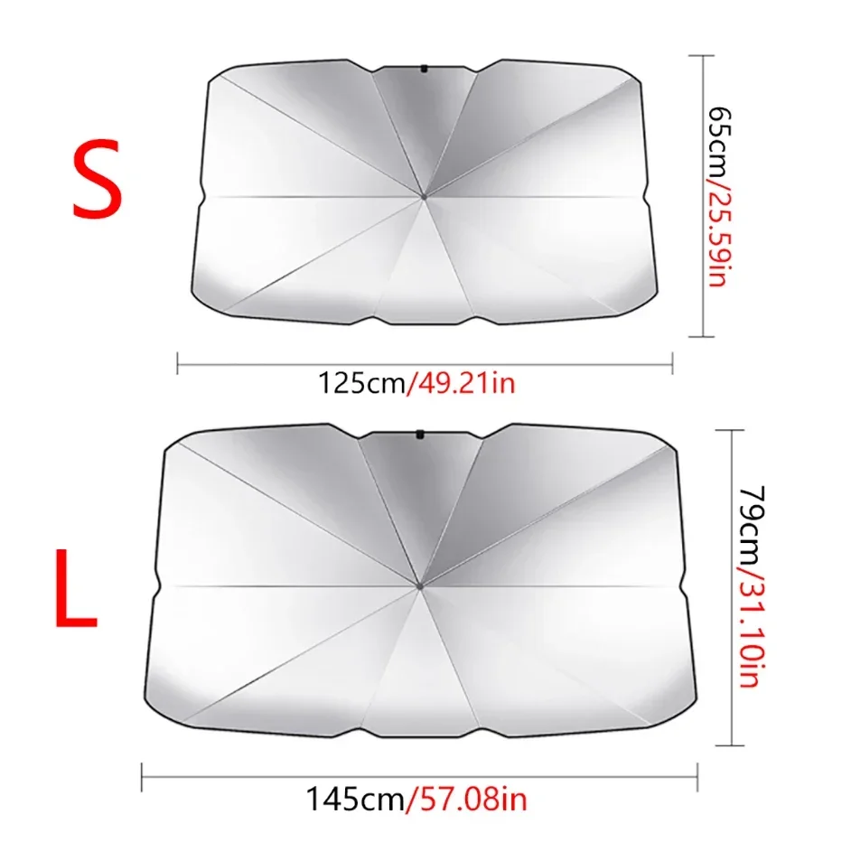 Foldable Car Sunshade Umbrella for Front Windshield UV Protection