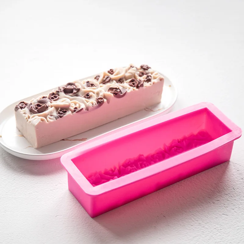 Strip Rose Silicone Soap Mold DIY Flower Plant Candle Resin Plaster Mould Chocolate Cake Ice Baking Making Set Home Decor Gifts