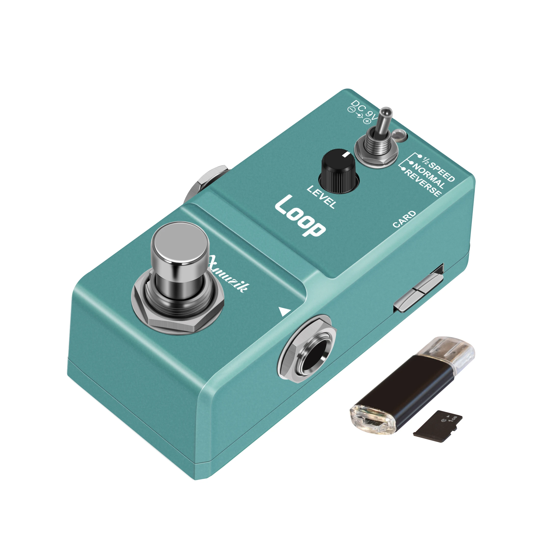 

Amuzik LN-332AS Guitar Mini Loop Station SD Card Pedal Looper Effect Pedals With 10 Min Recording Unlimited 3 Modes True Bypass