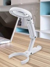  11X Magnifying Glass with Light 8 LED Magnifier Foldable Stand Desk Read White Ring Light for Jewelry Appraisal Reading Repair 