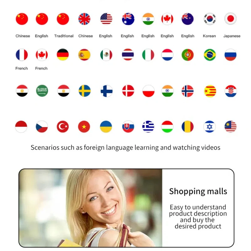 AP9X Offline Language Translation Earphones Support 144 Languages and Accents Translation Bidirectional Earphone