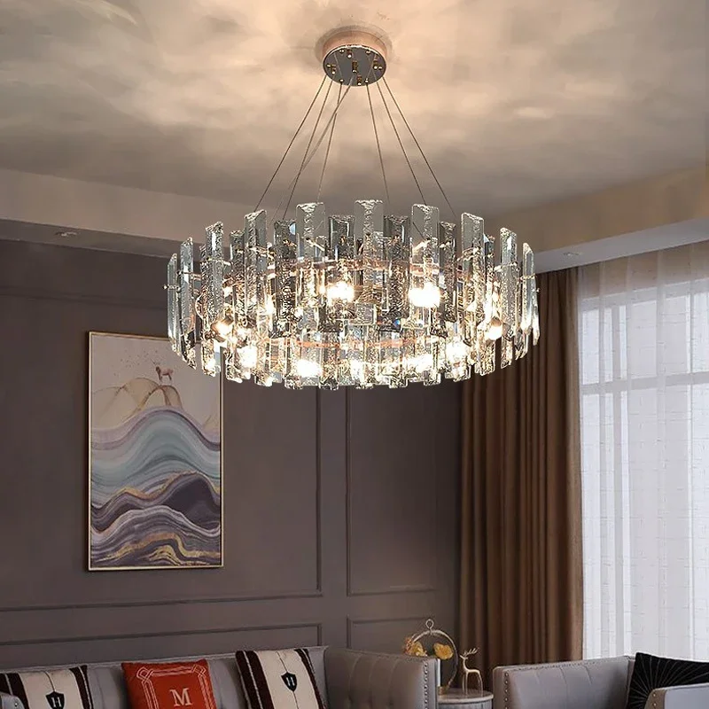

Modern luxury crystal chandelier living room dining room atmospheric LED chandelier bedroom light home decoration lighting