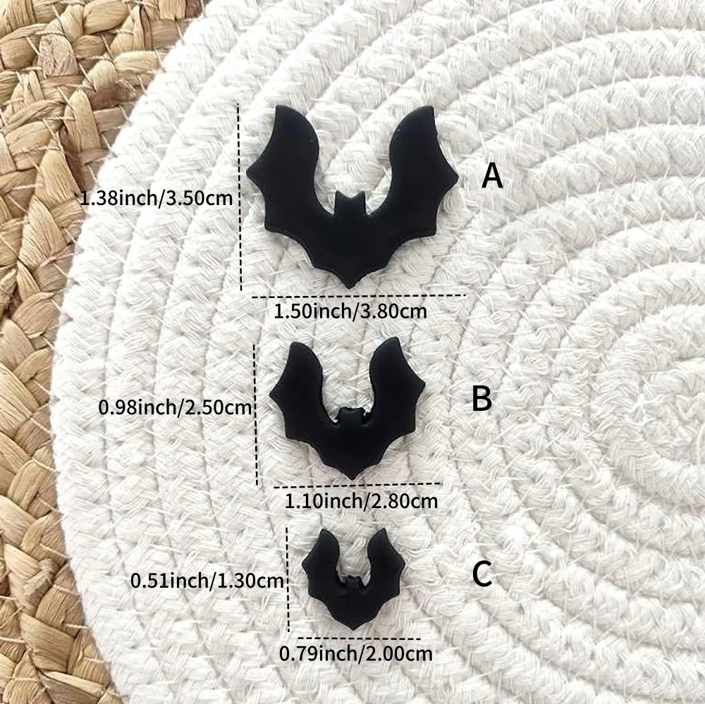 Halloween-Serie, 2 Stile, Fledermausform, weiche Keramik, Polymer-Ton-Schneider, Fledermaus-geprägte Ohrringe, Schmuckanhänger, Werkzeuge zur Herstellung von Ton – Detail 3